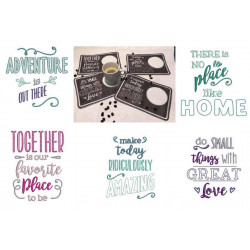 Stickserie - ITH Mug Rugs Quotes